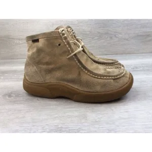 Report Kanga Y2k Women's  Tan Suede Leather Lace Up Chunky Platform Shoes US 7