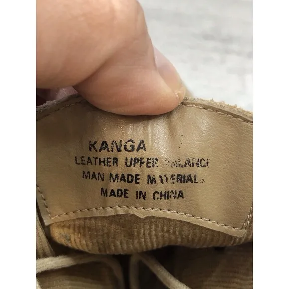 Report Kanga Y2k Women's  Tan Suede Leather Lace Up Chunky Platform Shoes US 7