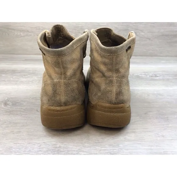 Report Kanga Y2k Women's  Tan Suede Leather Lace Up Chunky Platform Shoes US 7