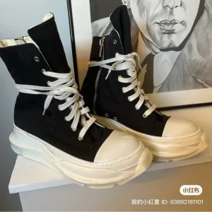 Rick Owen’s Drkshdw Abstract Black Milk sz 44 High-Top Sneakers