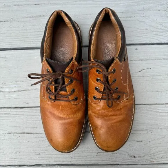 Rieker Vintage Leather Shoes Men Cognac Lace up Pre Owned Durable Retro Style