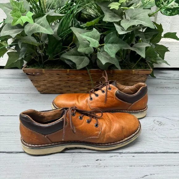 Rieker Vintage Leather Shoes Men Cognac Lace up Pre Owned Durable Retro Style