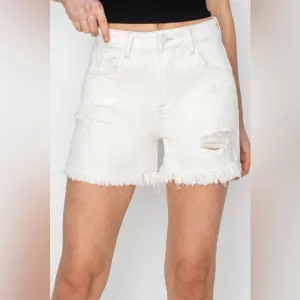 RISEN High Waist Ripped Denim Shorts