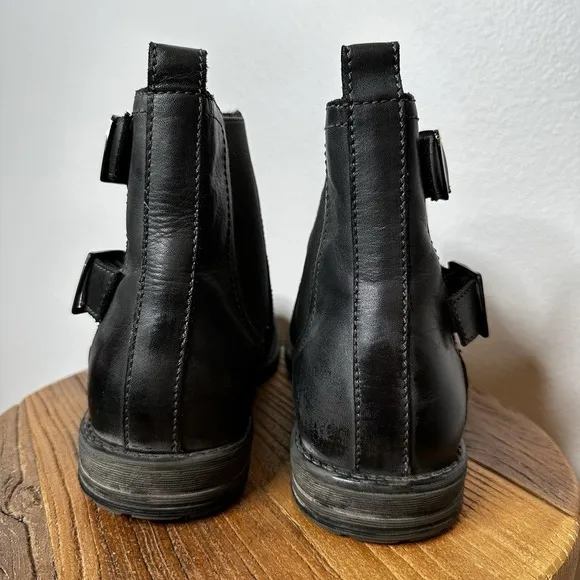 Roan by Bed Stu Mens Boots Cynan Dark Grey Distressed Leather‎ Buckle Chelsea 11