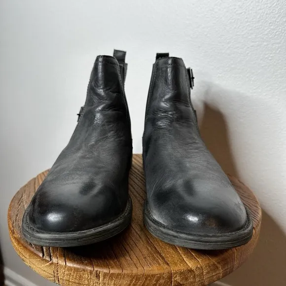 Roan by Bed Stu Mens Boots Cynan Dark Grey Distressed Leather‎ Buckle Chelsea 11