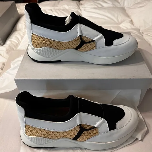 Robert Clergie Salvy Leather and Raffia Shoes - NIB - Size 44.5 (US 11.5)