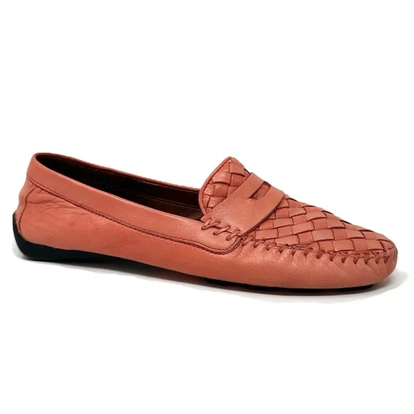 Robert Zur Petra Womens Coral Woven Leather Loafer Shoes