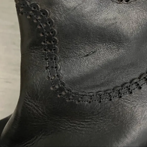Roberto Cavalli Dark Brown Lace Design Leather Western Boot Size EU 40 US 9