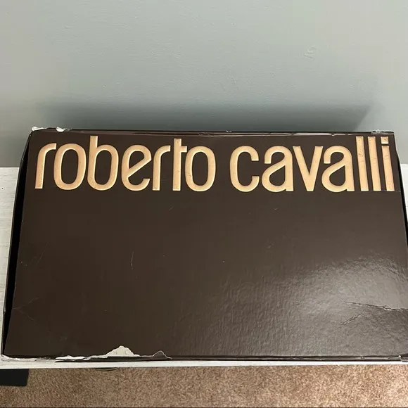Roberto Cavalli Dark Brown Lace Design Leather Western Boot Size EU 40 US 9