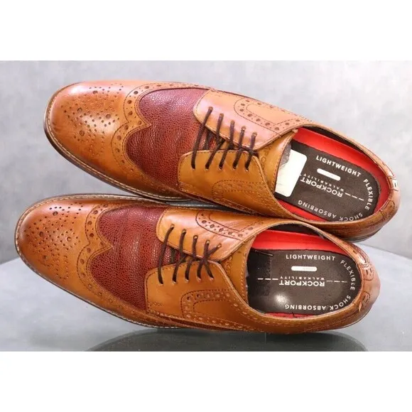 Rockport Walkability Men's Lightweight Wingtip Oxford Dress Shoes Size 9 Leather
