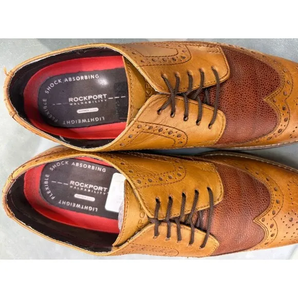 Rockport Walkability Men's Lightweight Wingtip Oxford Dress Shoes Size 9 Leather