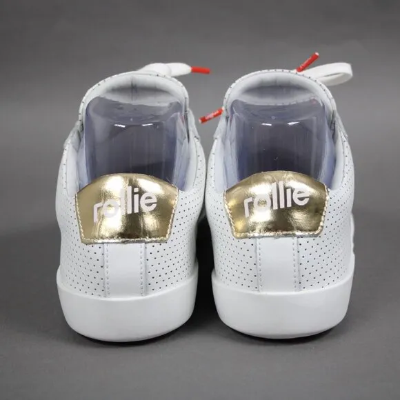 Rollie Sz 36 White Gold Prime PP Leather Upper Leather Insole Tennis Shoes