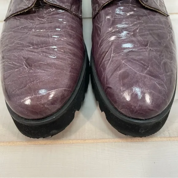 Ron White Grey Marble Leather Tie Shoes Vibram Soles Sz 39