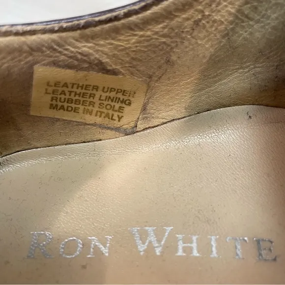 Ron White Grey Marble Leather Tie Shoes Vibram Soles Sz 39