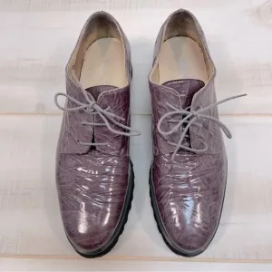 Ron White Grey Marble Leather Tie Shoes Vibram Soles Sz 39