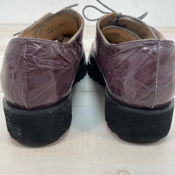 Ron White Grey Marble Leather Tie Shoes Vibram Soles Sz 39