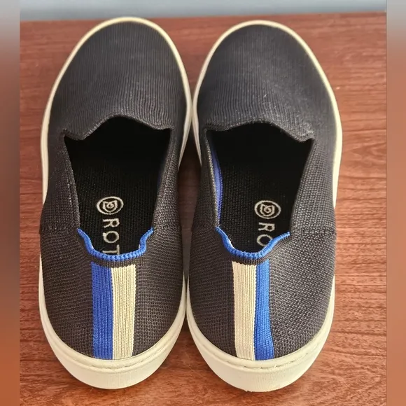 Rothy’s Black The Sneaker Slip On Shoes Women’s Size 8 Comfort Knit