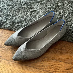 Rothy's Silver Metallic Gray The Point Shoes - Size 8