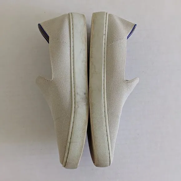 Rothy's The Original Slip On Sneaker Size 8 Sand Beige Loafer Shoes Washable
