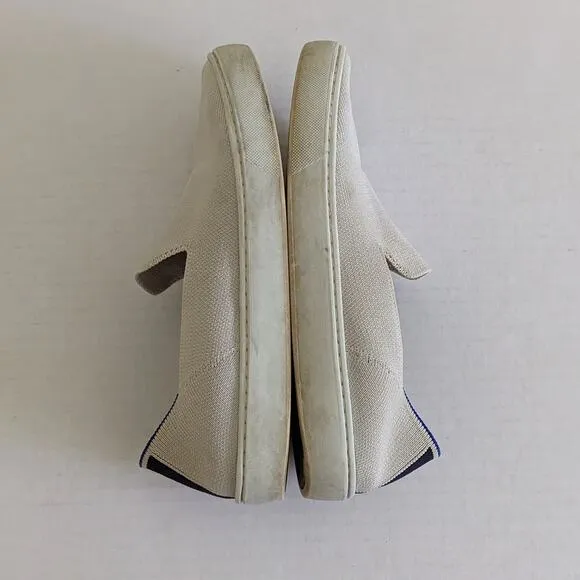 Rothy's The Original Slip On Sneaker Size 8 Sand Beige Loafer Shoes Washable