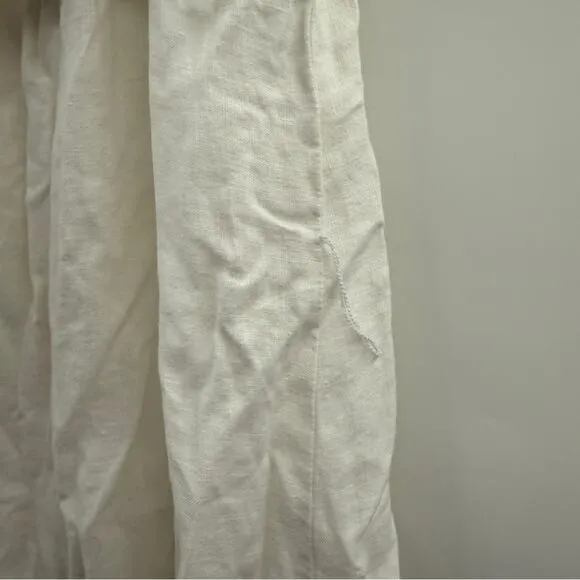 RTR Miguelina‎ Lisselle Linen Off White Off The Shoulder Lace Midi Dress Sz M