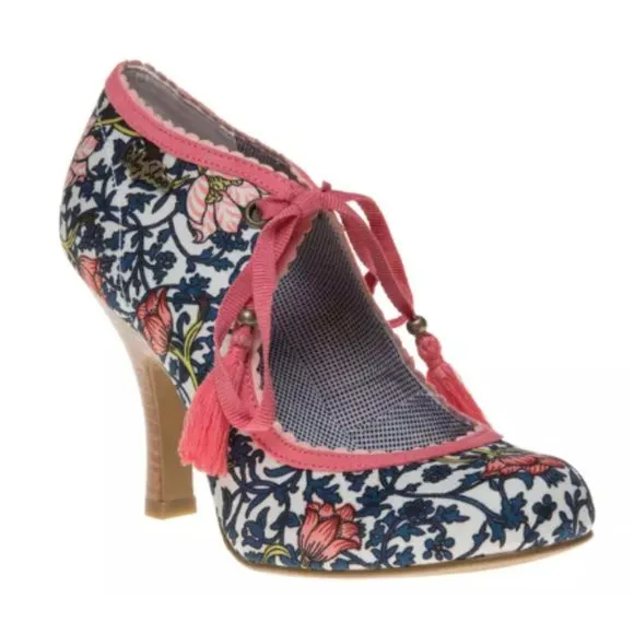 Ruby Shoo Willow ModCloth Floral Tassel Tie Heel Shoes Women’s Size 7