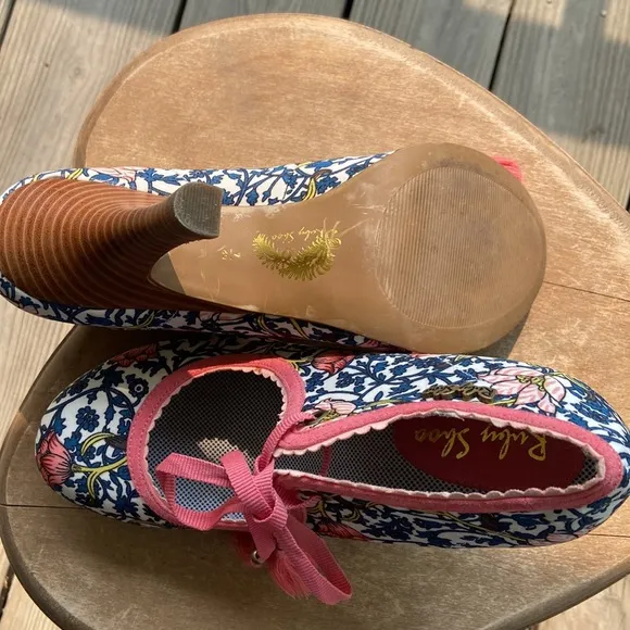 Ruby Shoo Willow ModCloth Floral Tassel Tie Heel Shoes Women’s Size 7