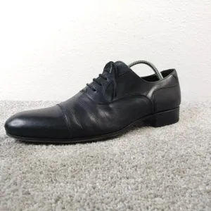 Russell &amp; Bromley Mens UK 7 Shoes Cap Toe Oxford Lace Up Black Leather Hand Made