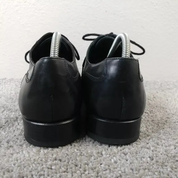 Russell &amp; Bromley Mens UK 7 Shoes Cap Toe Oxford Lace Up Black Leather Hand Made