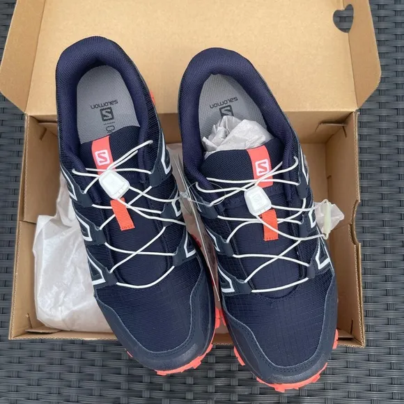 Salomon Navy and Coral Trail Running Shoes