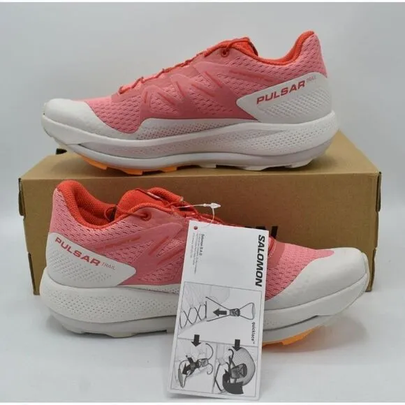 Salomon Womens Size 9 Pulsar Trail Rose Cloud Orange Running Shoes Sneakers