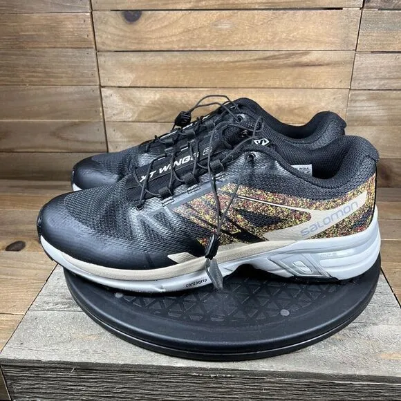 Salomon XT-Wings 2 Size Mens Sz 9 Mindful Black Trail Running Shoes NO INSOLES