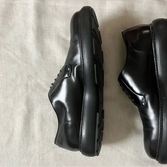 Salvatore Ferragamo Black Leather Oxford Derby Shoes US 12