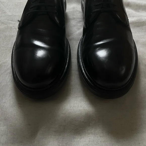 Salvatore Ferragamo Black Leather Oxford Derby Shoes US 12