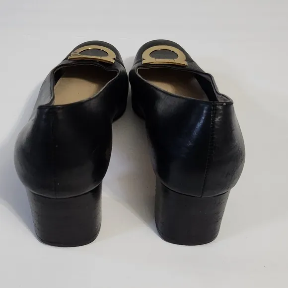 Salvatore Ferragamo Black Leather Pumps