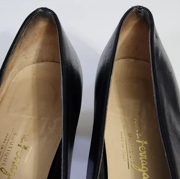 Salvatore Ferragamo Black Leather Pumps