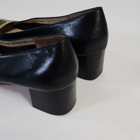 Salvatore Ferragamo Black Leather Pumps
