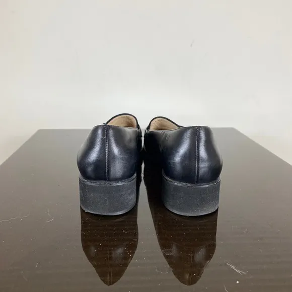 Salvatore Ferragamo Leather Loafer Block Heel Shoes Women's 8