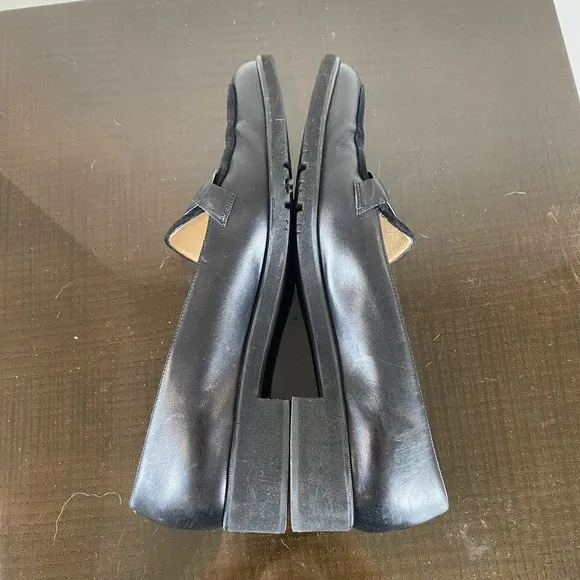Salvatore Ferragamo Leather Loafer Block Heel Shoes Women's 8