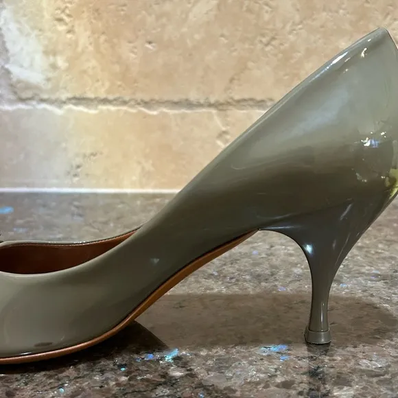 Salvatore Ferragamo Sage Patent Leather PeepToe Pumps