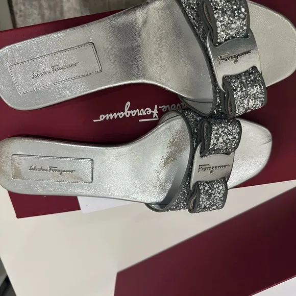 Salvatore Ferragamo Silver Vicky GLT Women's Shoes