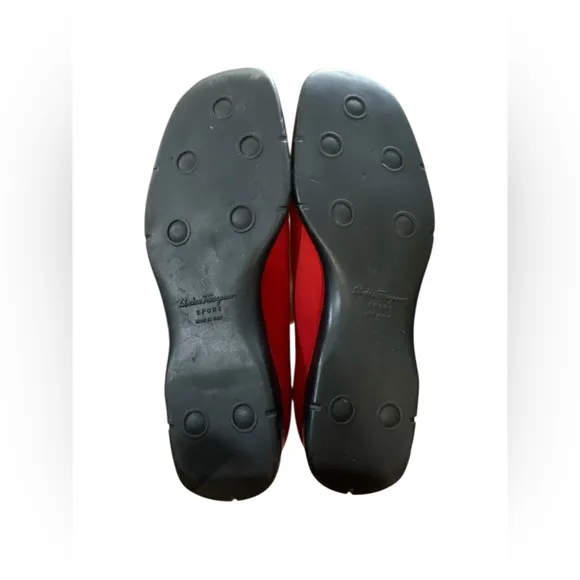 Salvatore Ferragamo Sport Comfort Shoes Red Fabric  Size 6.5