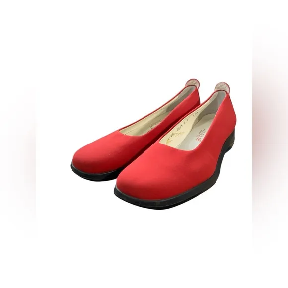 Salvatore Ferragamo Sport Comfort Shoes Red Fabric  Size 6.5