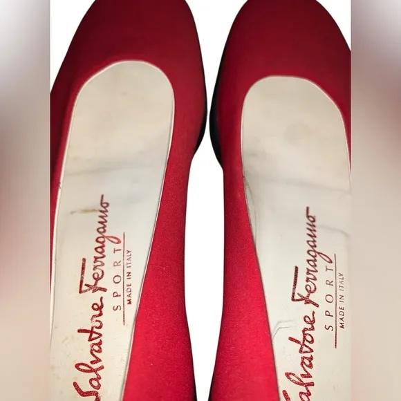 Salvatore Ferragamo Sport Comfort Shoes Red Fabric  Size 6.5