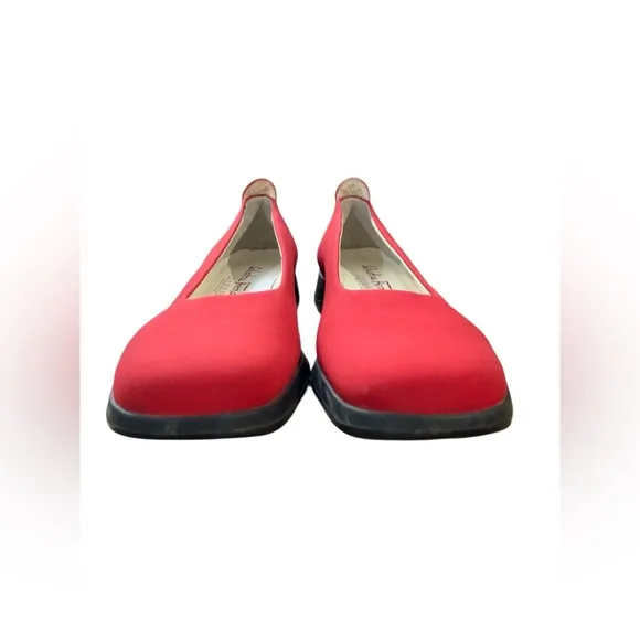 Salvatore Ferragamo Sport Comfort Shoes Red Fabric  Size 6.5