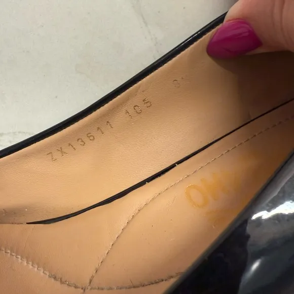 Salvatore Ferragamo Varina Black Patent Leather Ballet Flats, Size 8.5
