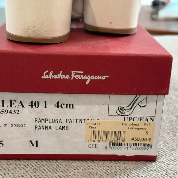 Salvatore Ferragamo Women's Cream and Red Bow Pumps