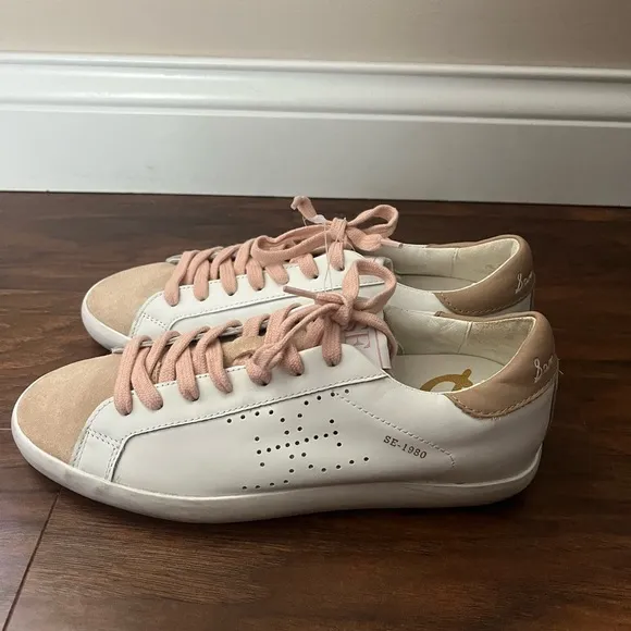 Sam Edelman Aubrey shoes-White and pink- looks like Golden Goose-Size 7.5 NWOT
