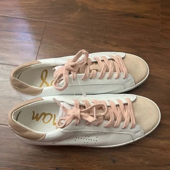 Sam Edelman Aubrey shoes-White and pink- looks like Golden Goose-Size 7.5 NWOT