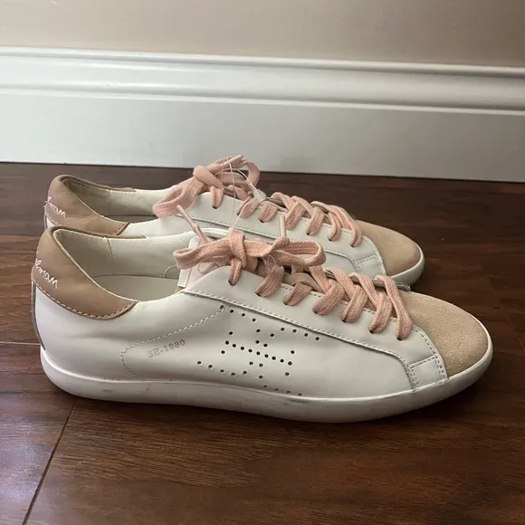 Sam Edelman Aubrey shoes-White and pink- looks like Golden Goose-Size 7.5 NWOT
